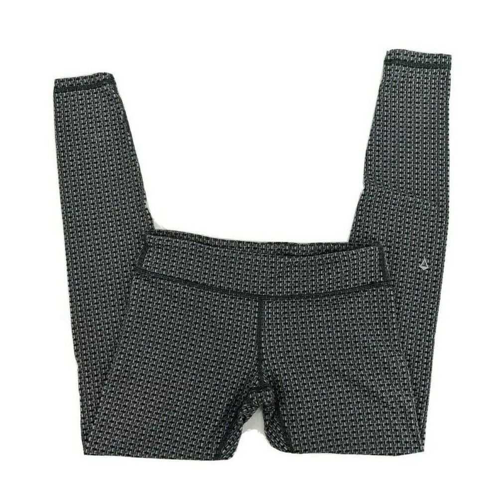 Ivivva Girls Size 14 Black Gray Leggings Geometric Rhythmic Varigate‎